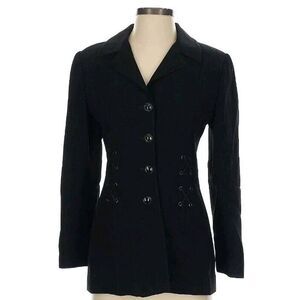 Griffith Gray For St John Women's Size 6 Blazer Black Buttons Italian‎ Flawless